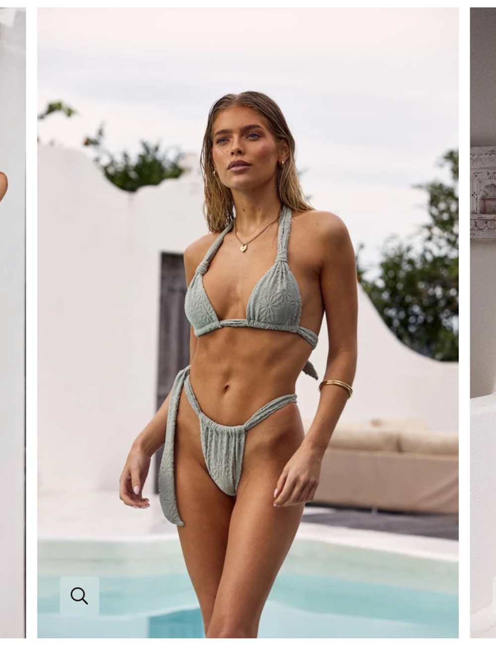 Sage Green Knit Halter Bikini Set - Somerfield Swim